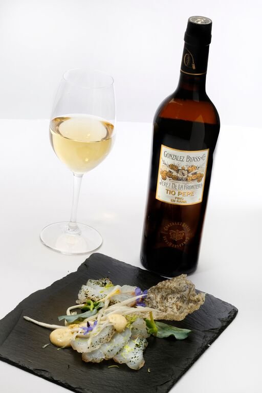 Codfish with Skin al Kroepoek recipe with Fino - Sherry Wines